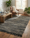Savannah Jute Collection Area Rug - Nantucket Rectangle Navy Blue and Ivory  lifestyle 34