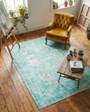 Bazaar Chic Collection Area Rug -  Taza Rectangle Turquoise  lifestyle 13