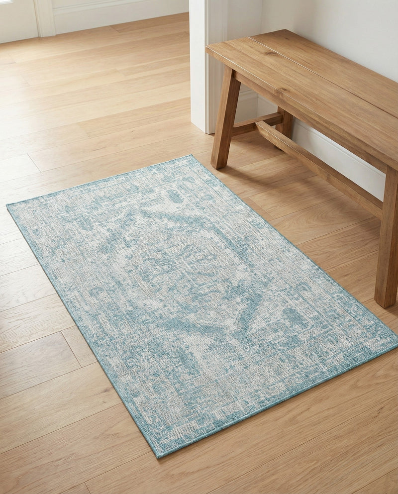 Patio Heritage Collection Area Rug -  Augusta (Aqua) Rectangle Aqua  lifestyle 37