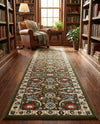 Tabriz Tapestry Collection Area Rug - Sahand (Green) Runner Green  lifestyle 56