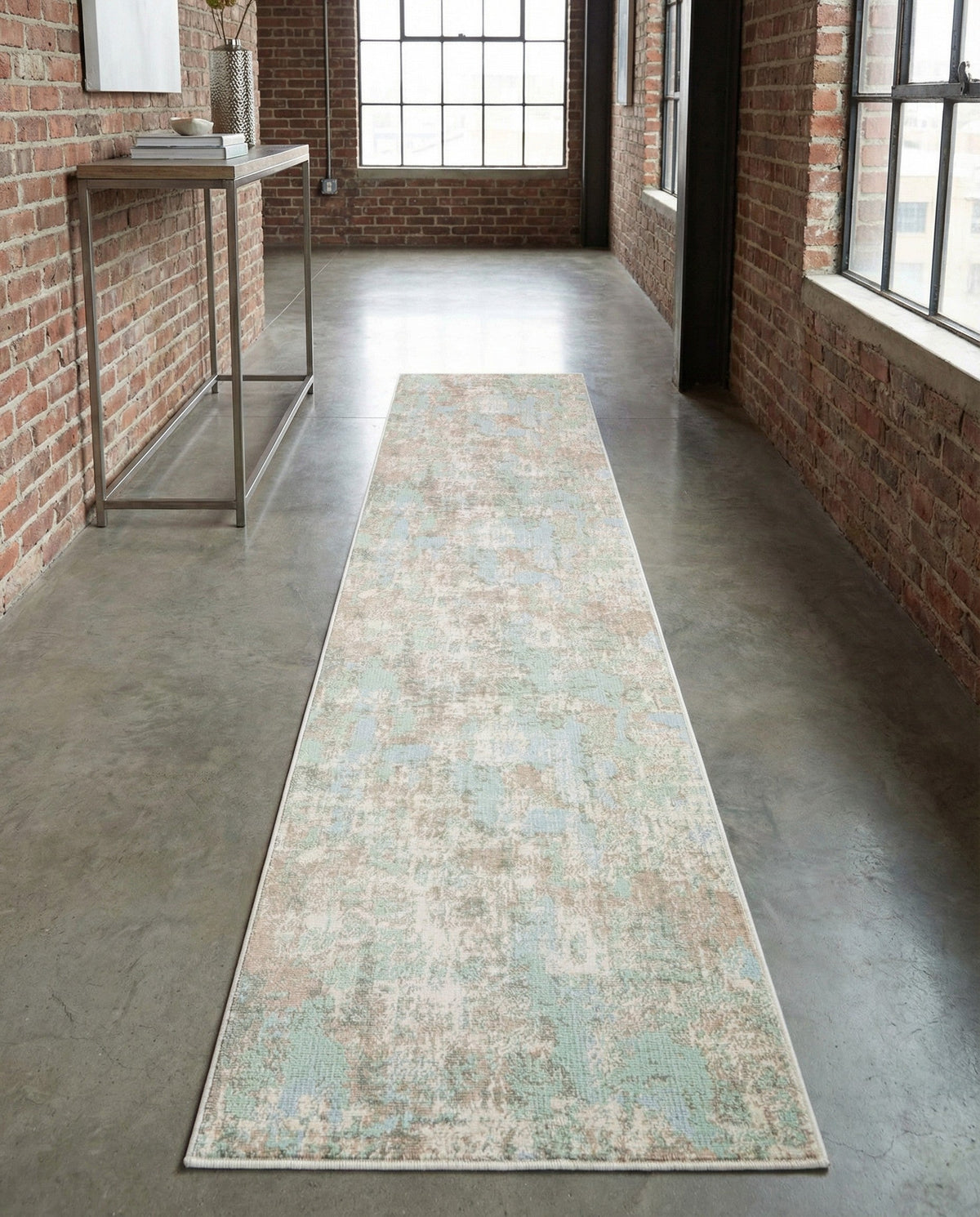 Lagoon Oasis Collection Area Rug -  Seagrass Runner Teal  lifestyle 39
