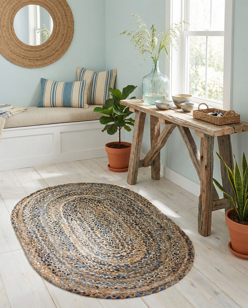 Woven Udaipur Collection Area Rug - Sahara Oval Natural  lifestyle 51