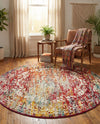 Georgetown Rugs Collection Area Rug - Dupont (Multi) Round Multi  lifestyle 49