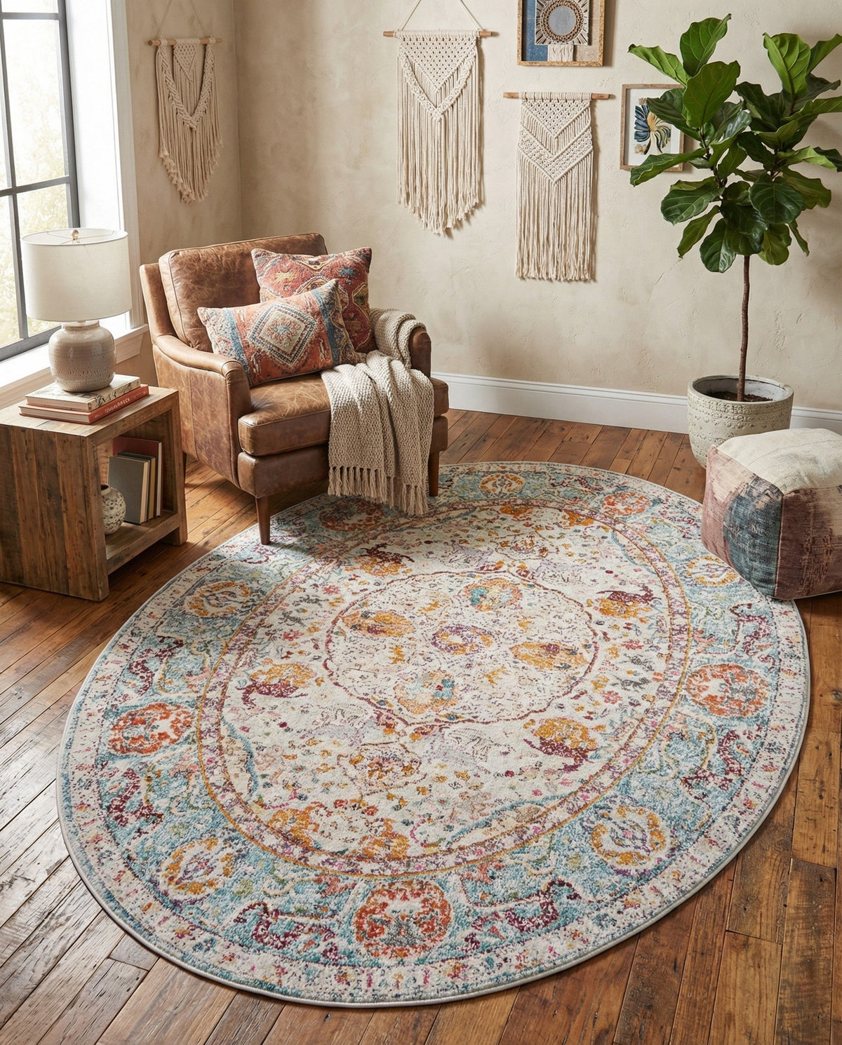 Caribbean Breeze Collection Area Rug -  Xcalak Oval Light Blue  lifestyle 90