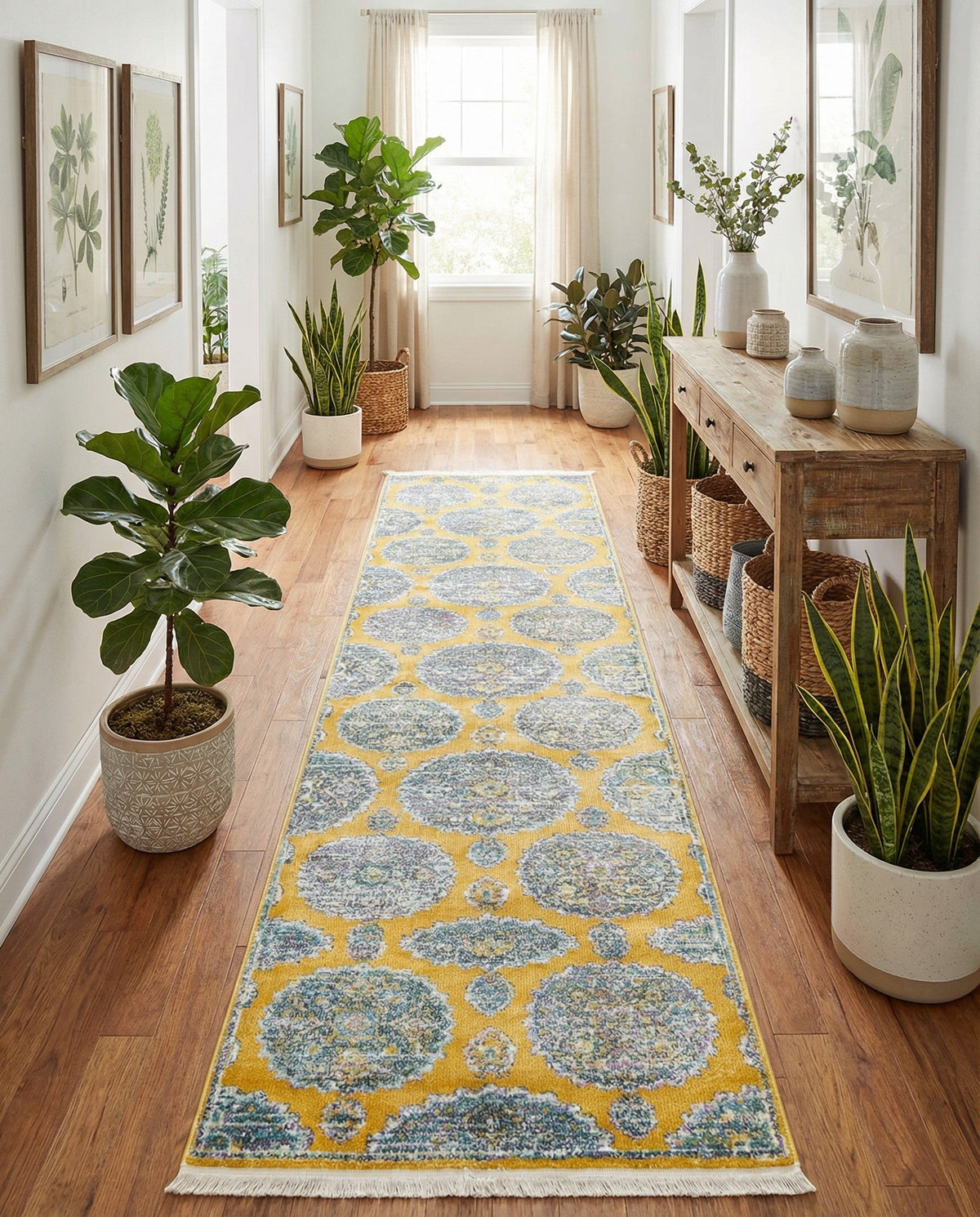 Arcadia Rugs Collection Area Rug -  Atlantis (Yellow) Runner Yellow  lifestyle 87
