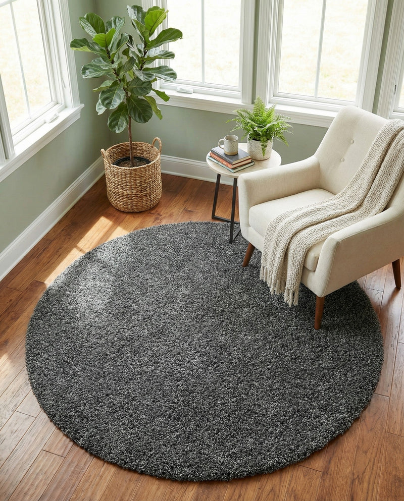 Alpine Plush Collection Area Rug -  Cortina (Peppercorn) Round Peppercorn  lifestyle 77