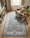 Arcadia Rugs Collection Area Rug - Eden (Gray and Blue) Rectangle Gray and Blue  lifestyle 18