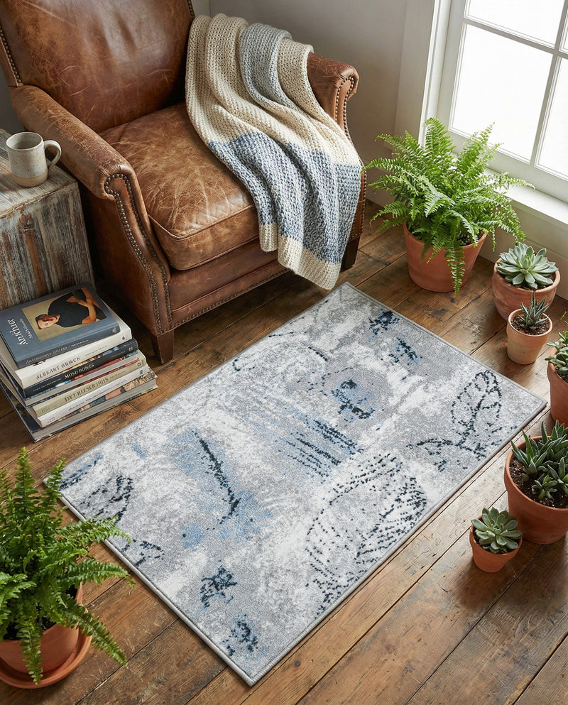 Aegean Elegance Washables Collection Area Rug -  Paros Rectangle Ivory Gray  lifestyle 6