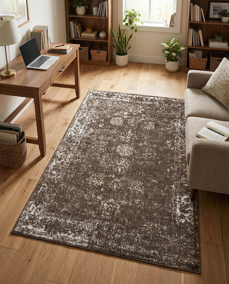 Riviera Elegance Collection Area Rug - Antibes (Brown) Rectangle Brown  lifestyle 19