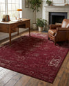 Riviera Elegance Collection Area Rug - Antibes (Burgundy) Rectangle Burgundy  lifestyle 35