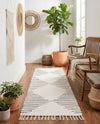 Thar Cotton Collection Area Rug - Jaisalmer (White) Runner White  lifestyle 56