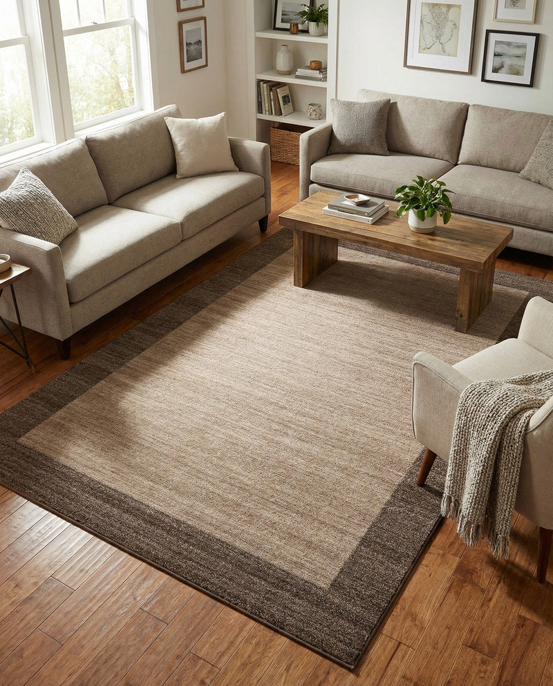 Studio Haven Collection Area Rug -  Conservatory (Light Brown) Rectangle Light Brown  lifestyle 13