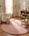 Alpine Plush Collection Area Rug -  Cortina (Dusty Rose) Round Dusty Rose  lifestyle 49