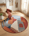 Urban Terrace Collection Area Rug -  Patio Round Multi  lifestyle 32