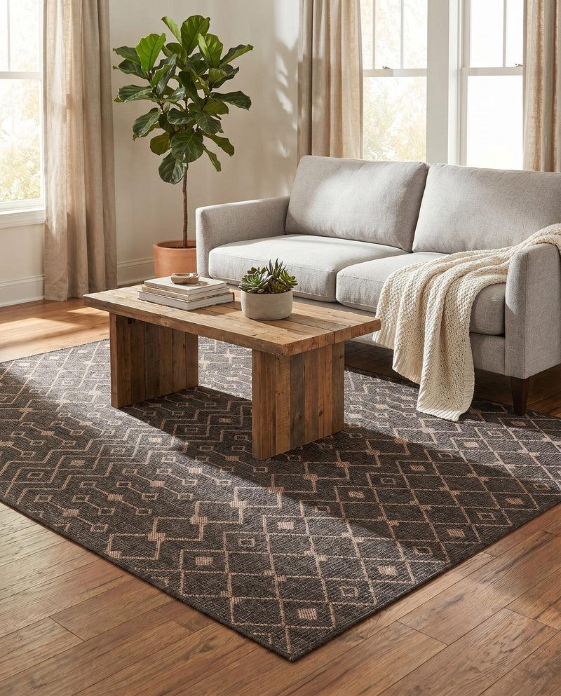 Savannah Pergola Collection Area Rug -  Pergola (Charcoal Gray) Rectangle Charcoal Gray  lifestyle 24