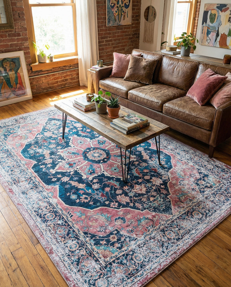 Laguna Sands Collection Area Rug -  Zuma Rectangle Navy Blue  lifestyle 6