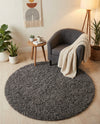 Eternal Plush Oasis Collection Area Rug -  Tranquility (Smoke) Round Smoke  lifestyle 69
