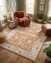 Savannah Elegance Collection Area Rug - Augusta (Rust Red) Rectangle Rust Red  lifestyle 14