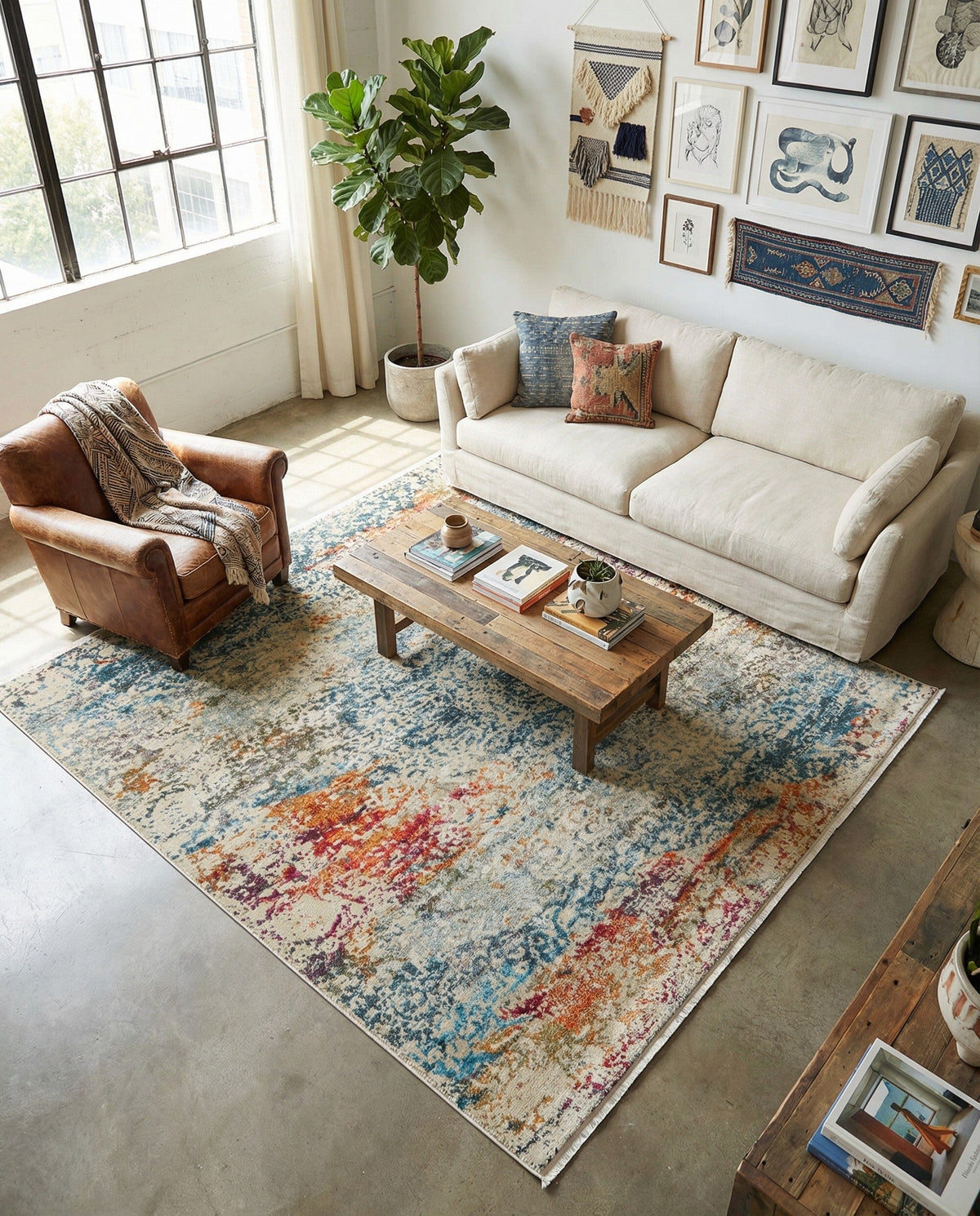 Caribbean Breeze Collection Area Rug -  Isla Square Cream  lifestyle 112