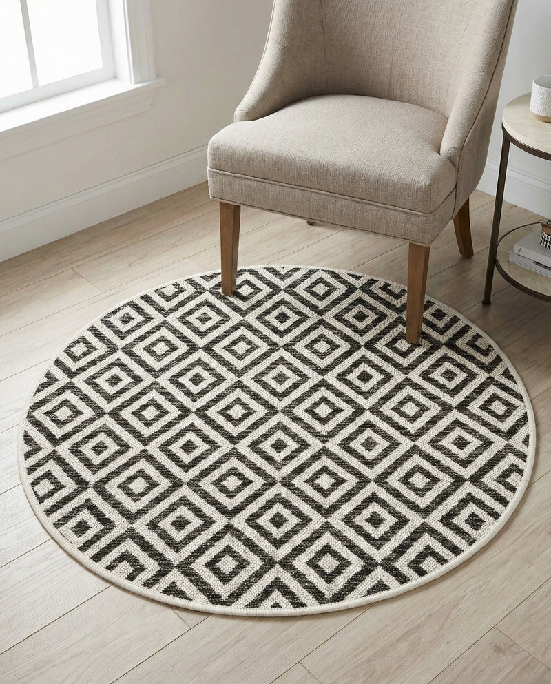 Urban Oasis Rugs Collection Area Rug -  Rooftop (Charcoal Gray) Round Charcoal Gray  lifestyle 85
