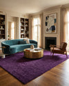 Solid Shag Seaside Collection Area Rug - Azure Cove (Violet) Rectangle Violet  lifestyle 5