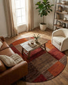 Autumn Meadow Collection Area Rug -  Sycamoreside (Multi) Round Multi  lifestyle 71