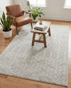 Marrakesh Lattice Collection Area Rug - Casablanca (Light Gray) Rectangle Light Gray  lifestyle 7