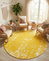 Brighton Stripes Collection Area Rug - Sussex (Yellow) Round Yellow  lifestyle 20
