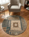 Savannah Sojourn Collection Area Rug -  Tsavo Round Multi  lifestyle 74