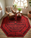 Samarkand Elegance Collection Area Rug -  Zarafshan Octagon Red  lifestyle 78