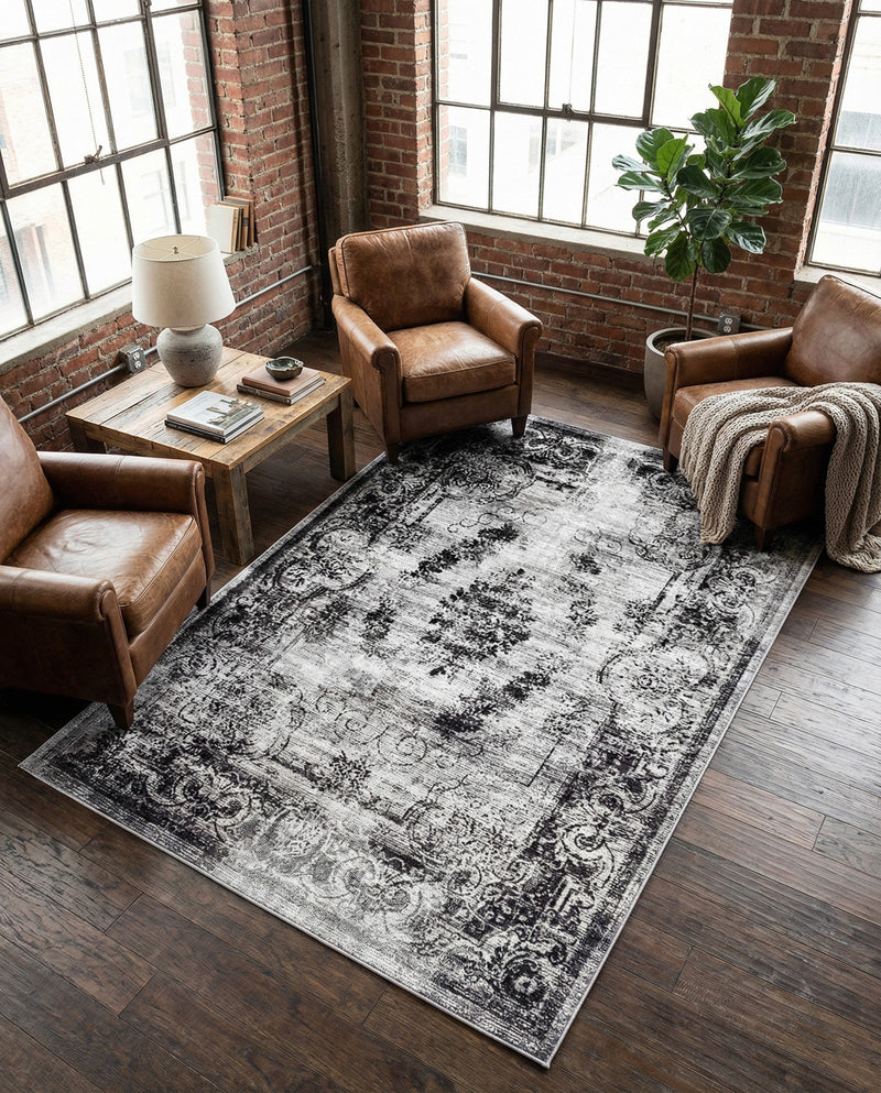 Copenhagen Comfort Collection Area Rug -  Roskilde Rectangle Gray  lifestyle 35