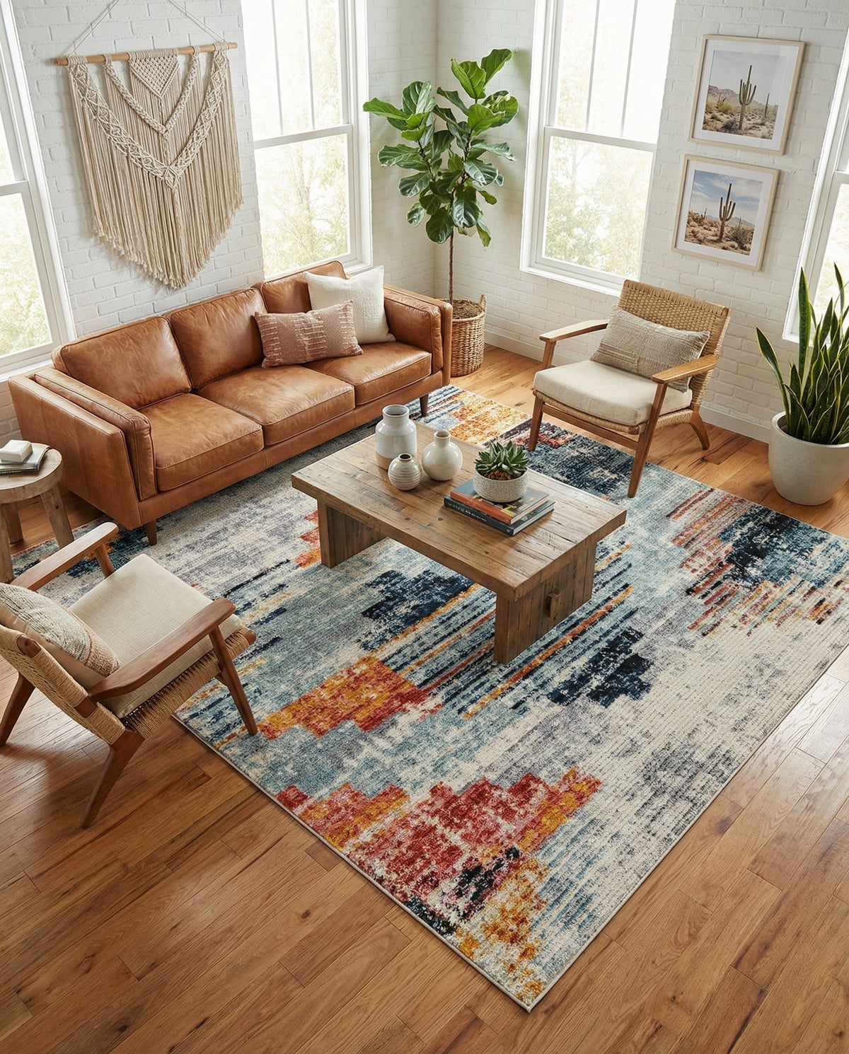 Santa Fe Trails Collection Area Rug -  Arroyo Rectangle Multi  lifestyle 8
