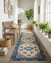 Bazaar Chic Collection Area Rug -  Casablanca Runner Ivory and Blue  lifestyle 42