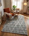 Sahara Berber Wool Collection Area Rug - Marrakesh Rectangle Silver Gray  lifestyle 31