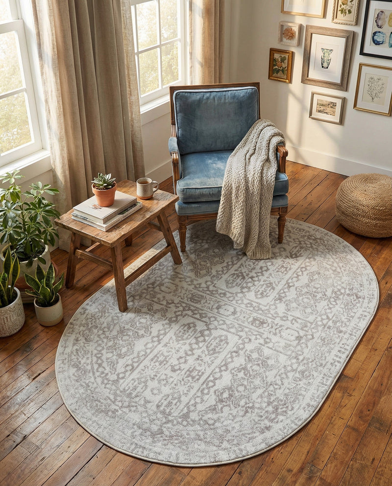 Cambridge Classics Collection Area Rug - Trinity (Cream) Oval Cream  lifestyle 60