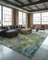 Chromatic Oasis Collection Area Rug -  Tropic Rectangle Blue Green  lifestyle 10
