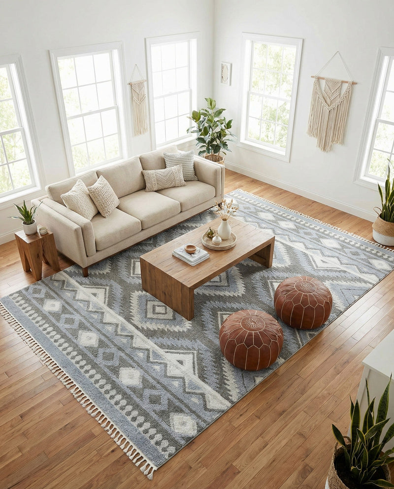 Sahara Chic Collection Area Rug -  Fez Rectangle Gray  lifestyle 21