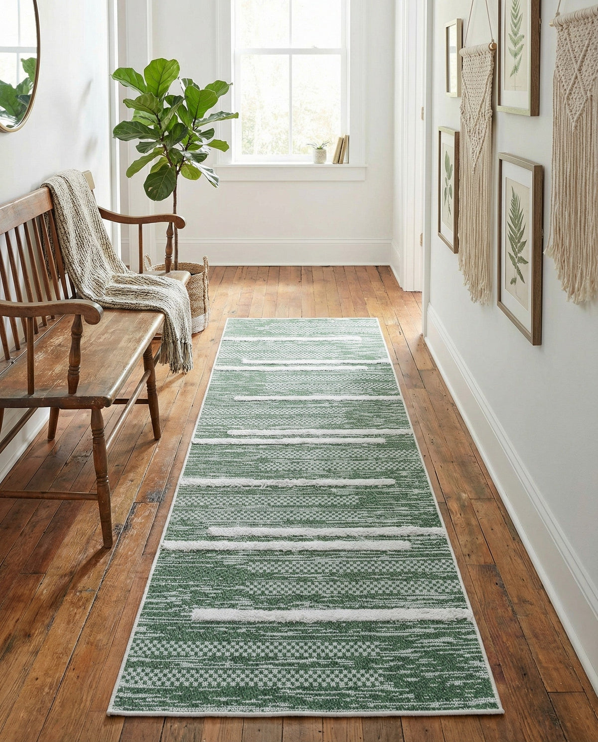 Cathedral Elegance Collection Area Rug - Chapel Runner Green  lifestyle 187