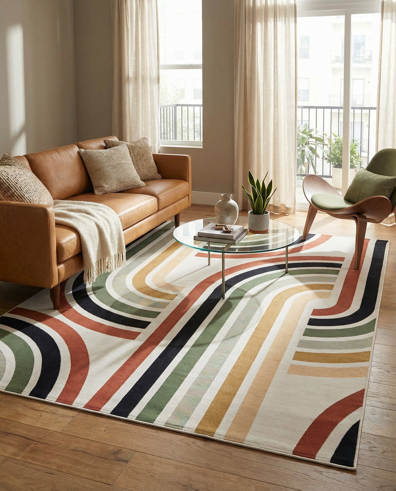 Urban Terrace Collection Area Rug -  Piazza Rectangle Multi  lifestyle 8