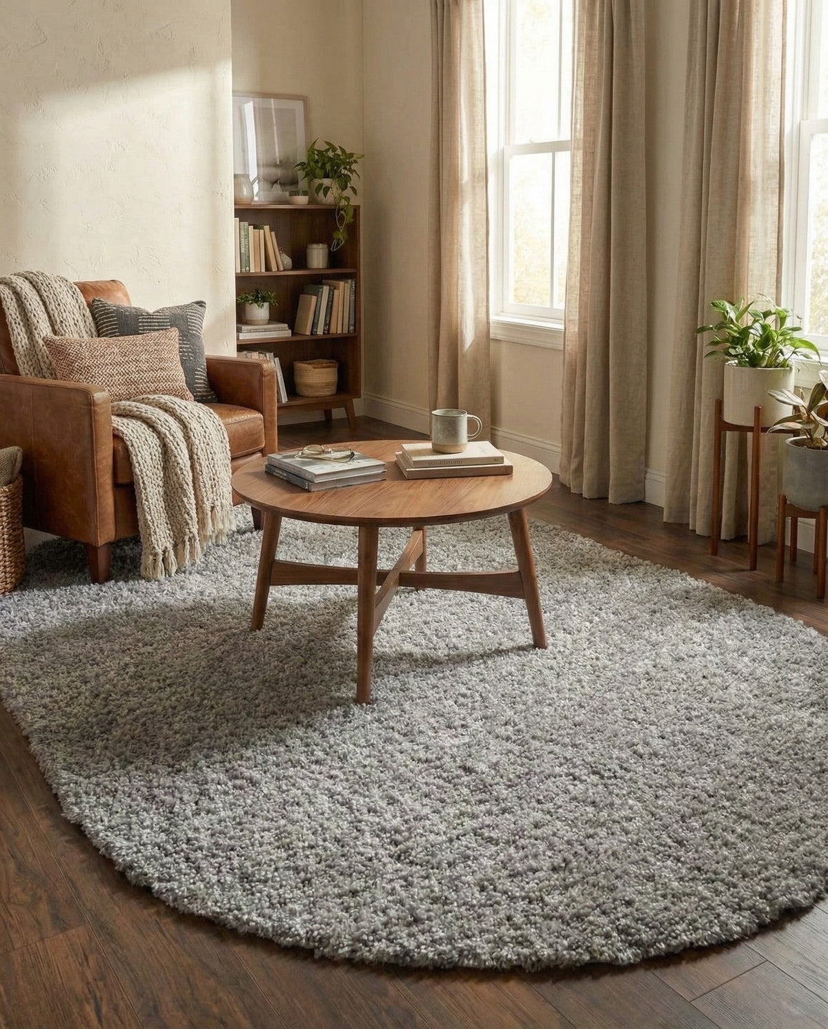 Alpine Plush Collection Area Rug -  Cortina (Sterling) Oval Sterling  lifestyle 81