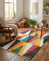 Thar Cotton Collection Area Rug -  Kannur Rectangle Multi  lifestyle 7