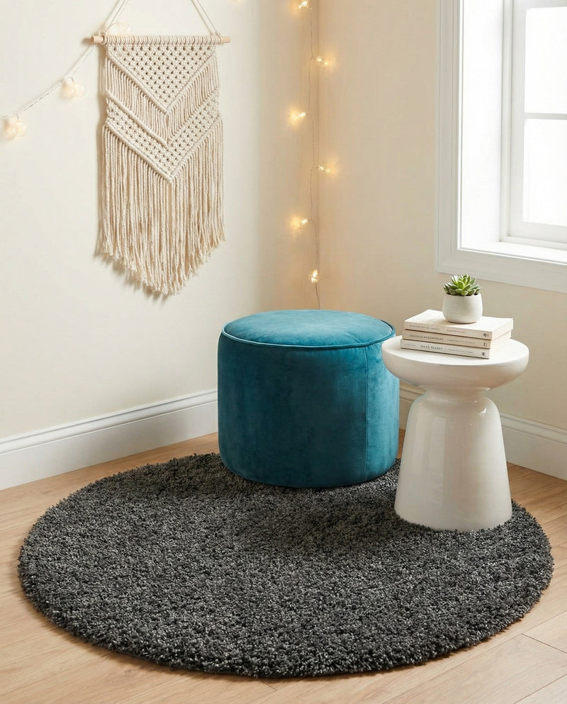 Alpine Plush Collection Area Rug -  Cortina (Peppercorn) Round Peppercorn  lifestyle 72