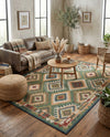 Coastal Terrace Collection Area Rug -  Sandbar Rectangle Green  lifestyle 34