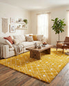 Berber Lattice Shag Collection Area Rug - Atlas (Yellow) Rectangle Yellow  lifestyle 12
