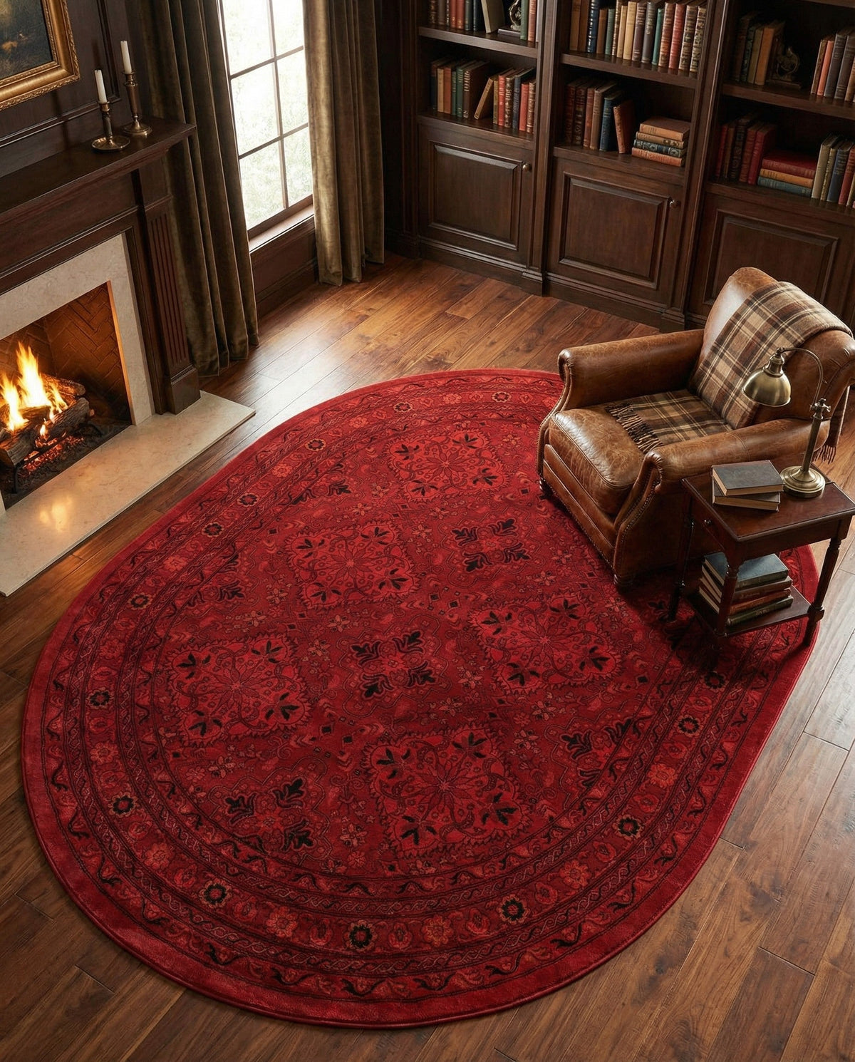 Samarkand Elegance Collection Area Rug -  Samanid Oval Red  lifestyle 67