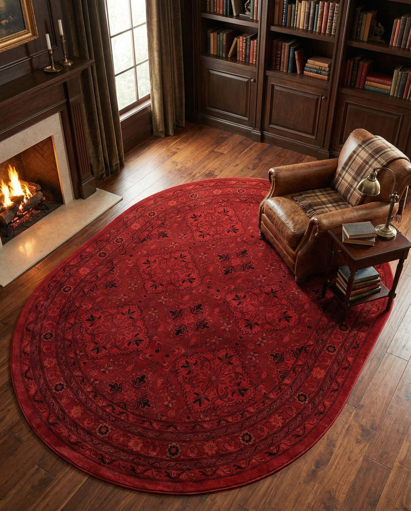 Samarkand Elegance Collection Area Rug -  Samanid Oval Red  lifestyle 67