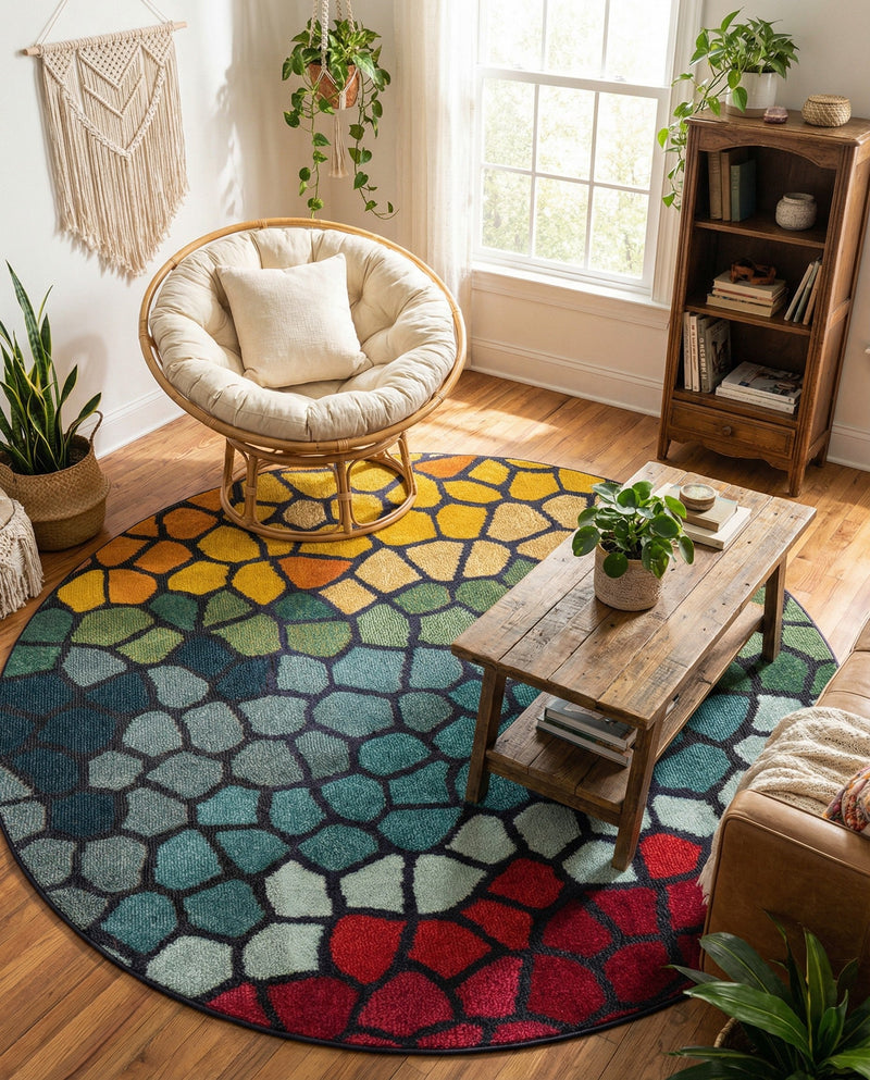 Marrakesh Elegance Collection Area Rug -  Melilla Round Multi  lifestyle 57