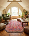 Heritage Elegance Collection Area Rug -  Fontainebleau Octagon Red  lifestyle 52