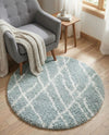 Cozy Haven Shag Collection Area Rug - Serenity (Sage Green) Round Sage Green  lifestyle 35