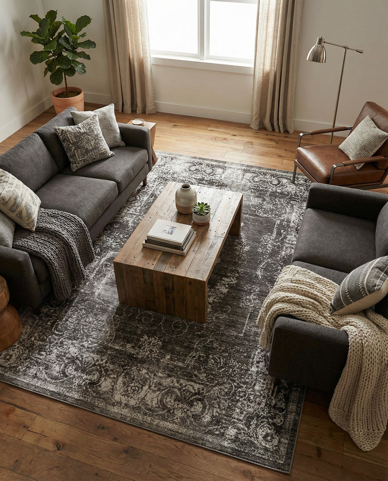 Copenhagen Comfort Collection Area Rug -  Roskilde Rectangle Charcoal  lifestyle 22